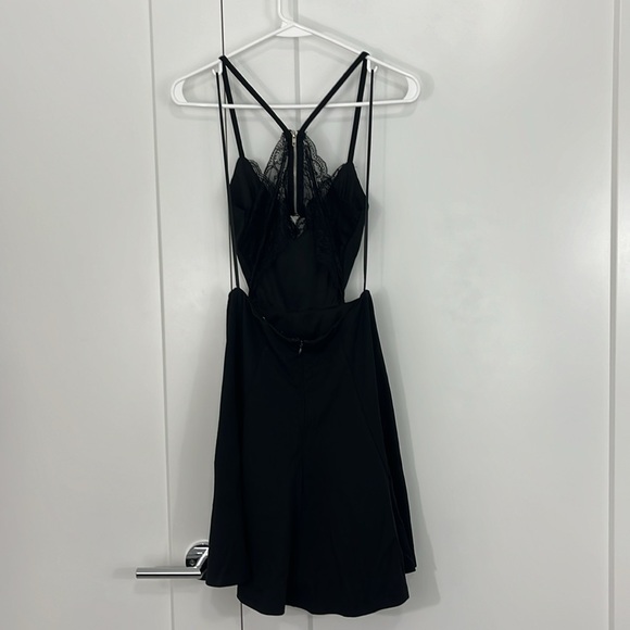 Lulu's Lush Small Black Perfect Evening Lace Skater Mini Dress - Picture 15 of 16